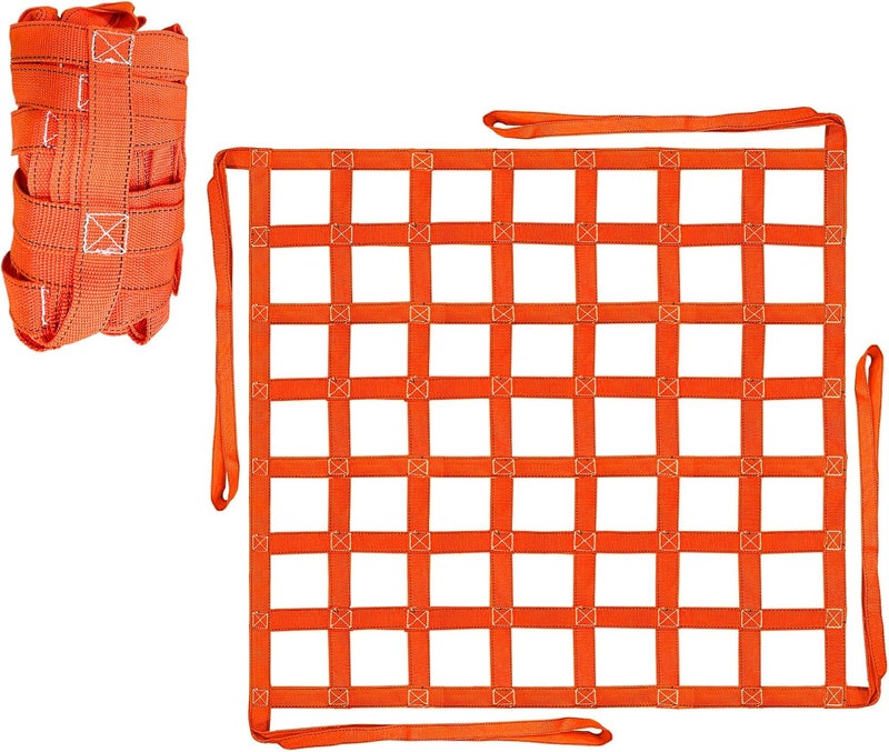 FITHOIST Cargo Lifting Net 1100LBS, 3.28'x3.28' Safety Lifting Net Straps for Hoist 10cm Square Mesh, Sling Hoisting Net, Heavy Duty Cargo Net for Construction Moving Towing Hoisting Loading Unloading - Image 1